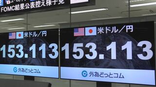 【速報】1ドル＝157円台→153円台まで　3円前後円高方向に