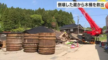 “サクラ醤油”として輪島で愛される…倒壊した谷川醸造の蔵で「木桶」の救出作業 100年以上使用の物も