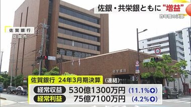 佐賀銀行・佐賀共栄銀行 昨年度の決算を発表 貸出金利息の増加などを背景にともに増益【佐賀県】