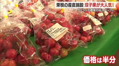 産直施設で「双子果」大人気！　特設コーナー設けサクランボ農家の収入アップに　山形・東根市