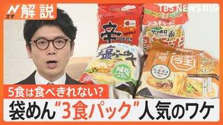 袋めん“3食パック”が人気　5食は食べきれない？ 納豆は3個、ティッシュは5箱…なぜ？【Nスタ解説】