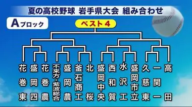 花巻東・盛岡大附・大船渡など５５チームが甲子園出場目指す　夏の高校野球岩手県大会の組み合わせ決定