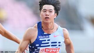 男子100m、坂井隆一郎が10秒13で2連覇！五輪代表へ望みつなぐ、東田2位、栁田は3位で頭を抱える【日本選手権】