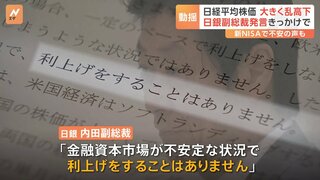 乱高下する日経平均株価　証券会社担当者は「日銀の副総裁のコメントによって動きが変わってきた」