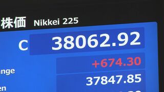 日経平均株価　終値は674円上昇