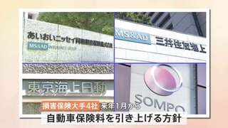 損保ジャパン 5年ぶり保険料引き上げの方針　大手4社の自動車保険3.5～5%の値上げ見通し