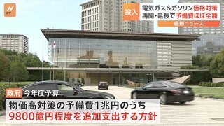 電気・ガス・ガソリン代への補助金　予備費から9800億円程度を支出へ　政府