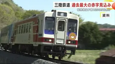 三陸鉄道　過去最大の赤字見込み　経常損益７億１５５０万円余　岩手県