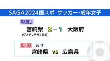 佐賀国スポ　サッカー成年女子・宮崎県チームが決勝進出