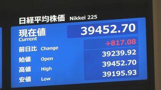 【速報】日経平均株価が一時800円以上値上がり　雇用統計うけた米株高・円安追い風