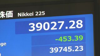 【速報】日経平均株価 一時400円以上値下がり