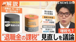 「退職金の課税」見直し 論点の一つに浮上、SNSでは「“退職金増税”は間違っている」「ライフプラン崩れる」【Nスタ解説】